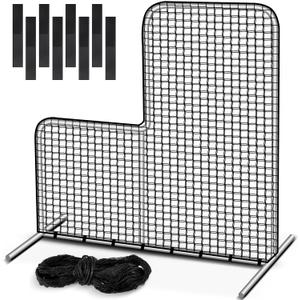 Replacement Baseball L Screen Net 7 x 7 ft Protective Portable Pitching L Screen Safety Netting 45 Ply 42 Inch Cut Out, Net Only, No Frame Included, Black