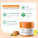 Turmeric pads and kojic acid cleansing for face pads dark spots, kojic acid and turmeric cleansing scrub pads for face and body (60 Count (Pack of 1))