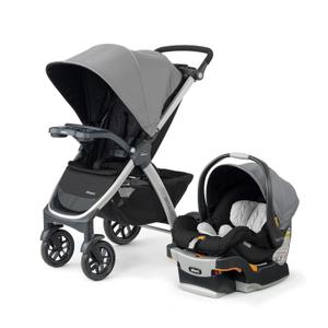 Chicco Bravo 3-in-1 Trio Travel System, Bravo Quick-Fold Stroller with KeyFit 30 Infant Car Seat and Base, Camden/Black - Manufactured 11/2024
