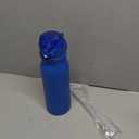 BJPKPK 25oz Insulated Water Bottle with Straw Stainless Steel Double Wall Water Bottles BPA Free Leak Proof Thermal Flask with Lockable Flip Lid and Soft Silicone Spout, Blue