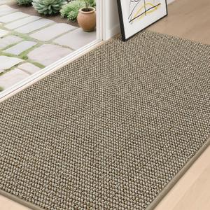 BEQHAUSE Dirt Trapper Door Mat 36" x 60", Non-Slip Washable Doormats Entrance Mat, Dirt Resistant and Absorbent Welcome Mat, Low Profile Floor Mats for Front Back Door and Entryway, Light Beige