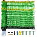 Electric Fence Netting, 49.6" H x 164' L, Portable Livestock Net Fencing with Double-Spike Posts, Movable Mesh for Goats, Sheep, Hogs, Deer & Dogs, Predator Control for Backyard, Farm & Homestead