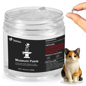 1DFAUL 12 oz Exhibits Fixing Gel for Museum, Removable Clear Museum Paste Putty Wax, Reusable & No Residue, Fixed Collection Artifacts and Decorations to Prevent Vibration, Falling