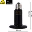 OMAYKEY 2-Pack 75W Ceramic Heat Lamp with 1-pcs Digital-Thermometer, Infrared Heat Emitter Bulbs for Reptiles, Amphibians, Chicken Brooder Coop Lizard Turtle Snake Aquarium, No Light No Harm