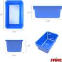 Storex 62414U05C Small Cubby Bin, Plastic Storage Container Fits Classroom Cubbies, Pack of 5, 12.2" x 7.8" x 1" (Assorted colors)