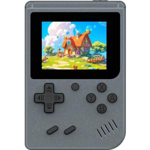 Retro Gaming Console, Portable Handheld Game Console with 400+ Classic Games, Video Game Console with 3.0" HD Screen and Rechargeable Battery (Gray)