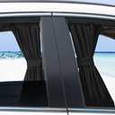 Car Side Window Curtain, 2Pcs Removable Slidable Car Curtains Foldable Sunshade, Cars Shades for Windows Automobile (Black)