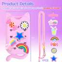 Mity rain Hand Sanitizer Spray Case Compatible With Touchland, Cute Silicone Hand Sanitizer Holder Keychain with 4 Charms, Portable Refillable Sanitizer Accessory, Gift for Women And Teens