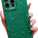 OWLSTAR Cute Glitter Phone Case for iPhone 13 Pro Max 6.7 inch, Sparkly Bling Rubber Gel Slim Bumper Protective Cover for Women Girls Girly (Alpine Green)
