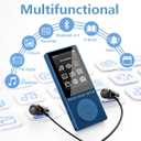 64GB MP3 Player with Bluetooth 5.3, Color Screen 2.4", Music Player with HiFi Sound, MP3 Players Built in HD Speaker Voice Recorder E-Book, Expanded Up to 128GB, Earphone Included, for Sports Runner