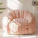 MAXYOYO Giant Bean Bag Chair for Adults, Stuffed Shell-Shaped Large Bean Bag Couch, Cozy Living Room Chair with Filler, Floor Sofa Lazy Sofa for Bedroom Living Room, Pink