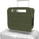 CONTAIL 13 Inch 3L 4-in-1 Travel Essentials Organizer, Small Business Handbag, Suitcase Drink Holder,Phone Tablet Holder,Airport Accessories Storage,Army Green
