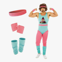 fun shack 80s Exercise Costumes For Men, 80s Workout Costumes, Retro Fitness Outfits For Men, 80s Gym Attire M