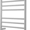 Heated Towel Racks for Bathroom, Wall Mounted Electric Towel Warmer Racks with Timer & Temperature Control, 10 Bar Stainless Steel Towel Heater for Bathroom, Brushed Silver, Plug-in