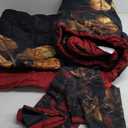 Queen Size Comforter Set - 3 Pieces Red Roses Pattern Vintage Floral Bedding for Adult Women Black Flower Decor Comforter Set with 2 Pillowcases/90 * 90