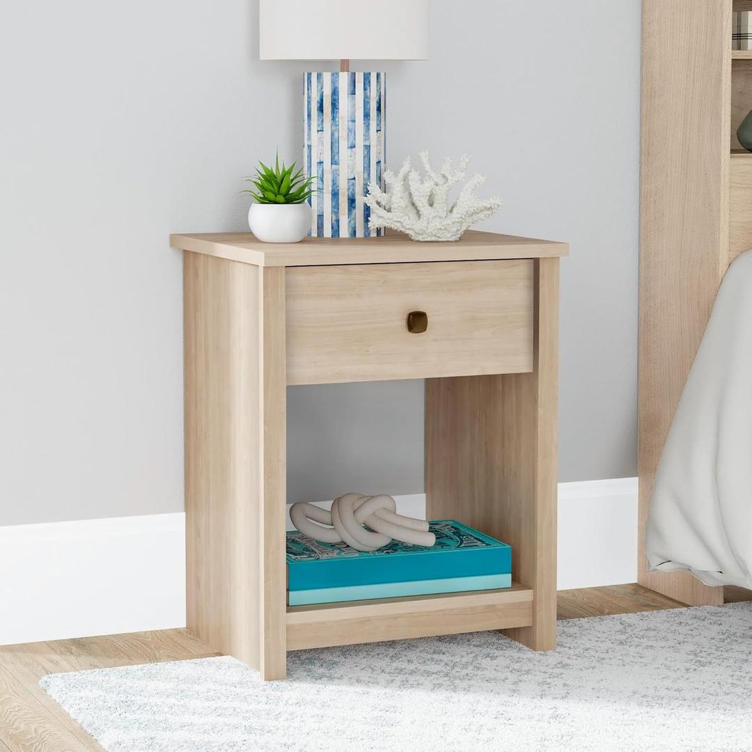 Sauder River Ranch Nightstand W/Drawer, Harvest Walnut Finish