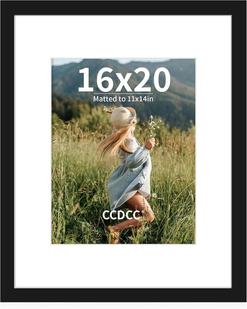 16x20 Picture Frame, Wooden Photo Frames with Tempered Glass, 1 Pack, 16x20 in