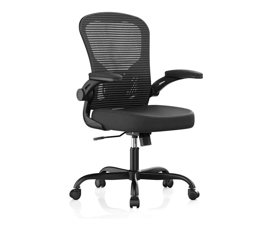 Office Chair, Ergonomic Desk Chairs 330LBS Capacity High Back Mesh Computer Chair with Flip-up Armrests, Comfy Work Chair with Adjustable Lumbar Support, Rolling Chair