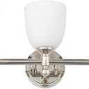 Bathroom Vanity Light, 3-Light Bathroom Light Fixtures Over Mirror, Traditional Vanity Lights for Living Room, Milk White Bell Glass Shades, Standard E26 Base, Polished Nickel