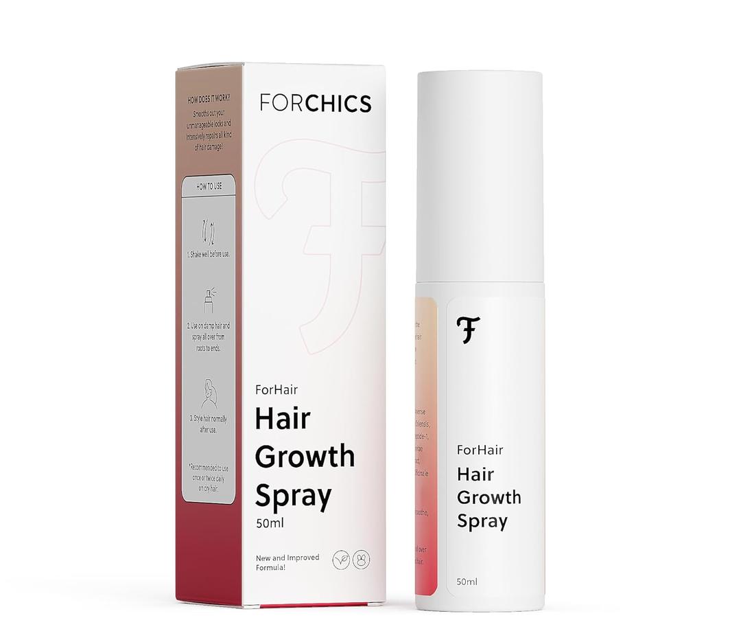 ForChics Hair Growth Serum for Women- Results in 4 Weeks- Hormone Free Hair Regrowth Treatment - For Thinning Hair Loss - Fast Absorbing Non-Greasy Scalp Spray 50ml