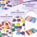 432 pcs Glass Mosaic Tiles, 12 Colors 10mm Mosaic Glass Pieces with Storage Box, Transparent Mosaic Tiles for Crafts Bulk, Mosaic Supplies for Home Decoration, Art Crafts
