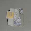 for iPhone 16 Case,[3 in 1] with Screen Protector & Camera Lens Protector, Flower Pattern Design,Clear Soft Shockproof Slim Floral Phone Cover for Women Girls 2024 6.1"(Hibiscus/Blue)