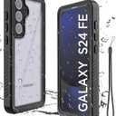 Miimall for Samsung Galaxy S24 FE Case Waterproof, IP68 Underwater, Full Heavy Duty Protection, Built-in Screen&Camera Protector, Military Shockproof Dropproof Rugged Phone Case for S24FE 6.7", Black