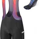 baleaf Men's Cycling Bib Shorts 4D Padded, Road Bike Cycling Bibs Biking Bicycle Shorts Gel Pockets UPF50+ (B-black/Orange)