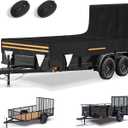 6 x 12 Windproof Utility Trailer Cover, 600D Waterproof Heavy Duty Cover with Rear Landscape/Tailgate Ramp with Windproof Ropes Fits 6 x 12 FT Trailers