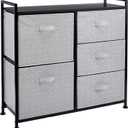 Amazon Basics Closet Organizer Drawers with 5-Fabric Storage Units, Black