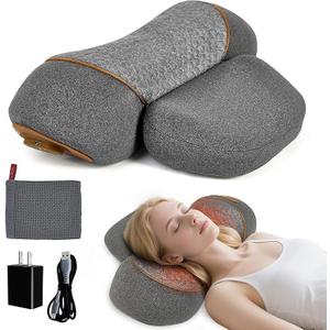 Massage Neck Pillow - 3 in 1 Neck Pillow with Battery, Neck Massager for Shoulder Pain Relief, Relieves Deep Tissue Pain by Heating and Stretching, Hump Corrector for Women, Gift for Elders