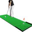 Wekin Golf Putting Green Mat Indoor,3x10ft Thickening Outdoor Portable Golf Pong Game Set Training Turf with Side Border,Movable Cup for Home Backyard Office (putting green 90cm)