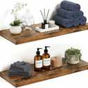 Vivelove Floating Shelves for Wall, 24 inch Wall Shelves for Bathroom Bedroom, Living Room, Kitchen, Office, Rustic Farmhouse Shelf Decor with Invisible Bracket, 24x9x1.6, Set of 2, Rustic Brown, 24Wx9.1Dx1.6H