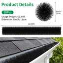 AGGilla 5" Gutter Leaf Guard Brushes, 5 Pack for 5 inch Gutters