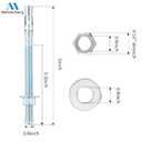 3/8"x5" Wedge Anchor by Zinced of Heavy-Duty Fastener for Cement and Concrete (8pcs Pack)