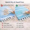 Clotho Turkish Beach Towel Set of 4 100% Turkish Cotton, Oversized & Quick Dry Sand Free Lightweight Travel & Pool Towels with Chair Bands Giftable Clear Carry Case Made in Trkiye