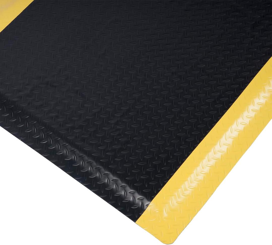 Nisorpa Anti Fatigue Mats Industrial 2' x 7' Ergonomic Standing Mat 15/16" Extra Thick Heavy Duty Commercial Diamond Plate Support Shop Floor Mat for Leg & Back Pain