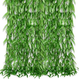 Riceshoot 300 Pcs 1800 ft Artificial Hanging Leaves Vines Fake Willow Garland Faux Vines for Wall Balcony Garden Wedding Windowsill Party Wreath Supplies Jungle Decorations