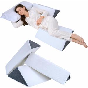 3-Piece Positioning Wedge Pillow Set, Firm Foam Bed Wedges & Body Positioners for Adults, Foam Wedges for Positioning in Bed, Side Sleeping Support, Knee Elevation, Repositioning and Home Care