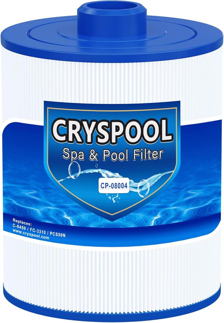 Cryspool 08004 Filter Compatible with C-8450, FC-3310, PCS50N, 100593, 3301-2261, Maax Spas, 50 Sq. Ft Spa Filter Cartridge, 1 Pack