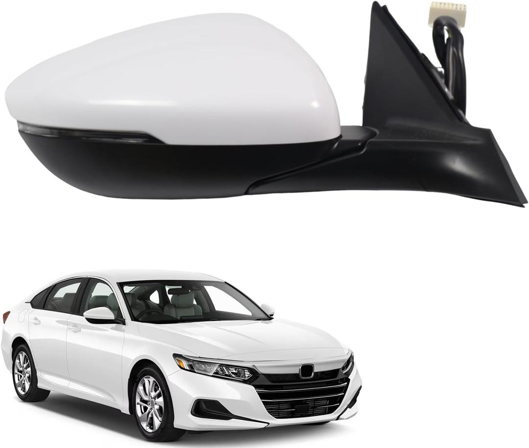 Marretoo for Honda Accord 2018 2019 2020 2021 2022 Side Vier Mirror Assembly Passenger Side for HONDA ACCORD EX, Hybrid EX, Sport Accessories |POWER+LAMP+HEAT+BSM Replaces HO1321330(RH)