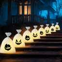 8 Set 3D Halloween Ghosts Yard Signs Lawn Outdoor Decorations 12 INCH DIY Light up Spooky Ghosts Yard Stakes for Lawn Decorations Outdoor Garden Home Party Decor