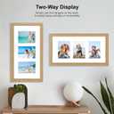 Hongkee 10x20 Picture Frame Set of 2, Natural Oak Wood Frame with Real Glass Collage Frame, Display Pictures Three 5x7 With Mat or 10 x 20 Without Mat - Horizontal or Vertical Wall Mounting