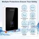 Tankless Water Heater Electric 6.5kW 240V, ECOTOUCH Instant Hot Water Heater On Demand for Sink Faucet, Energy Efficient Point of Use Tankless Water Heater with Self-modulating, ECO65BP Black
