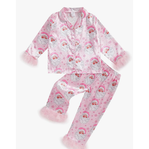 Twopumpkin Toddler Girl Boy Halloween Satin Silk Pajamas Button Down 2 Piece Pajama Set Little Kids Girls Pjs Nightgown Medium