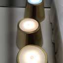 UME 3 Pack Cordless Table Lamp, Battery Operated Lamp - Portable Waterproof Rechargeable Table Lamp w/ 3 Color Temps & Stepless Dimming for Dinner, Desk, Cafe, Outdoor (Brushed Gold)