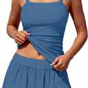 Women Tankini Swimsuits with Skirt 2026 2 Piece Tummy Control Bathing Suits Ruched Swimwears Modest Swim Skirt Sets M