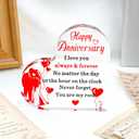 2 x Happy Anniversary Acrylic Gifts For Women Anniversary Wedding Gifts for Her Him Couple Wife Husband Girlfriend Boyfriend Christmas Gift For Wife From Husband Acrylic Plaque