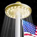 Deneve Deluxe Solar Powered Flagpole Lamp Dusk to Dawn 12+ Hours, 26 LED, 1300 Lumen Outdoor Lighting for American Flag, Garden Decor, House Decor, 100% Coverage Gold Model