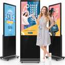 antfraer 43" Digital Signage Kiosk, 2K Resolution Digital Signage Video Monitor, Android 11.0 OS 4GB RAM& 32GB ROM Indoor Advertising Display Totem with WiFi & HD Inputs Non-Touchscreen
